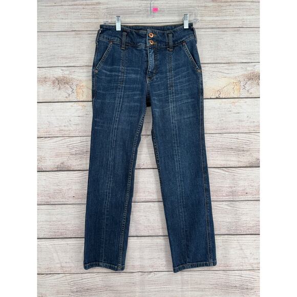 Pilcro Anthropologie Straight Leg Selvedge Mid Seam Jeans Women's 26 Blue - Picture 1 of 14